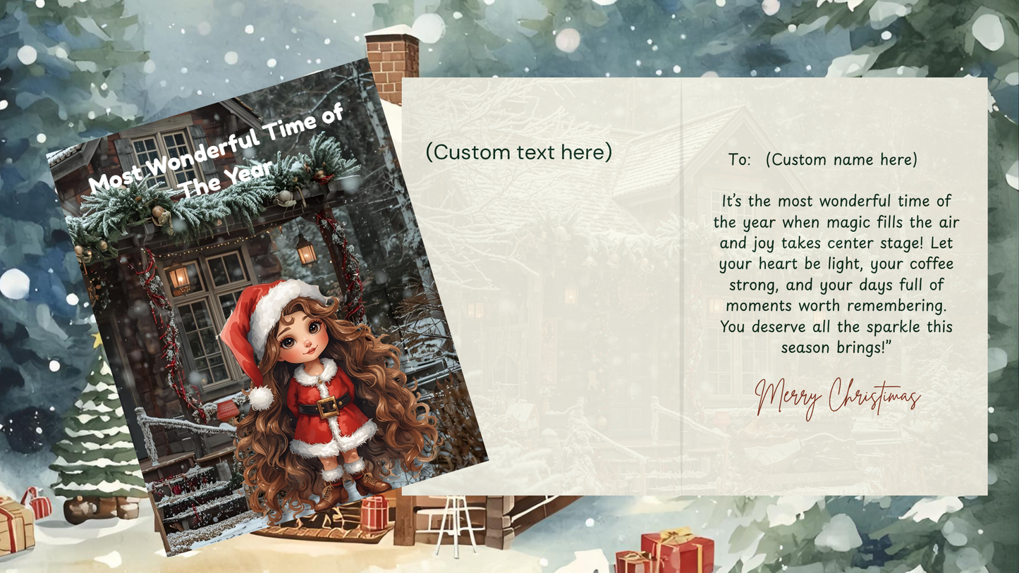Set of 8 Editable Christmas Cards | Canva Templates | Printable Digital Download