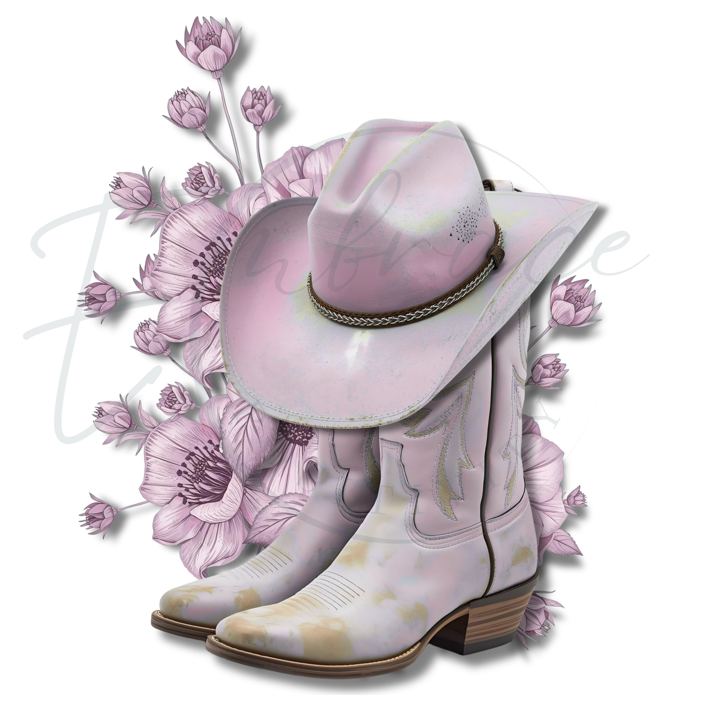 Rustic Cowboy Boots & Hat - DTF Template