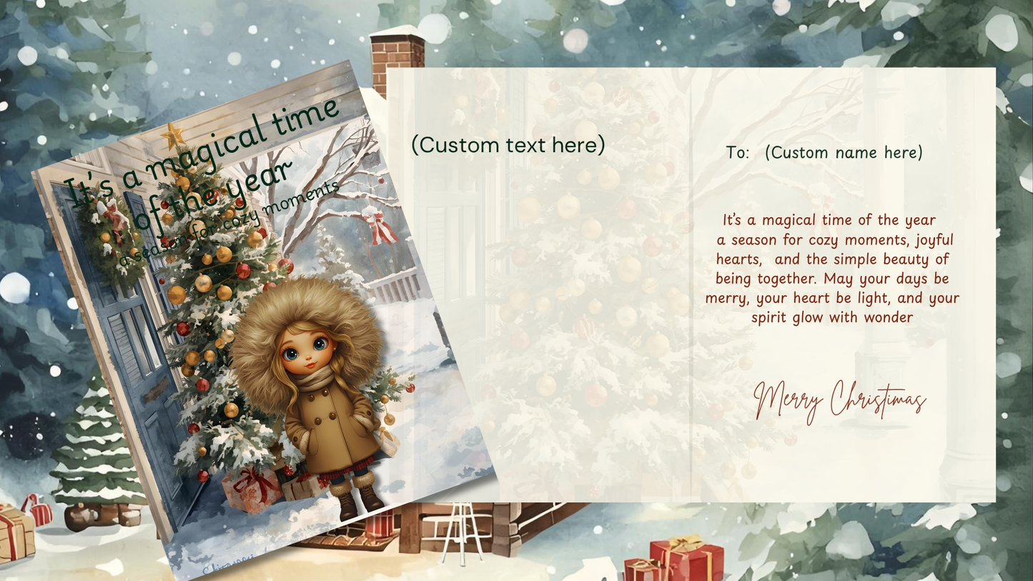 Set of 8 Editable Christmas Cards | Canva Templates | Printable Digital Download