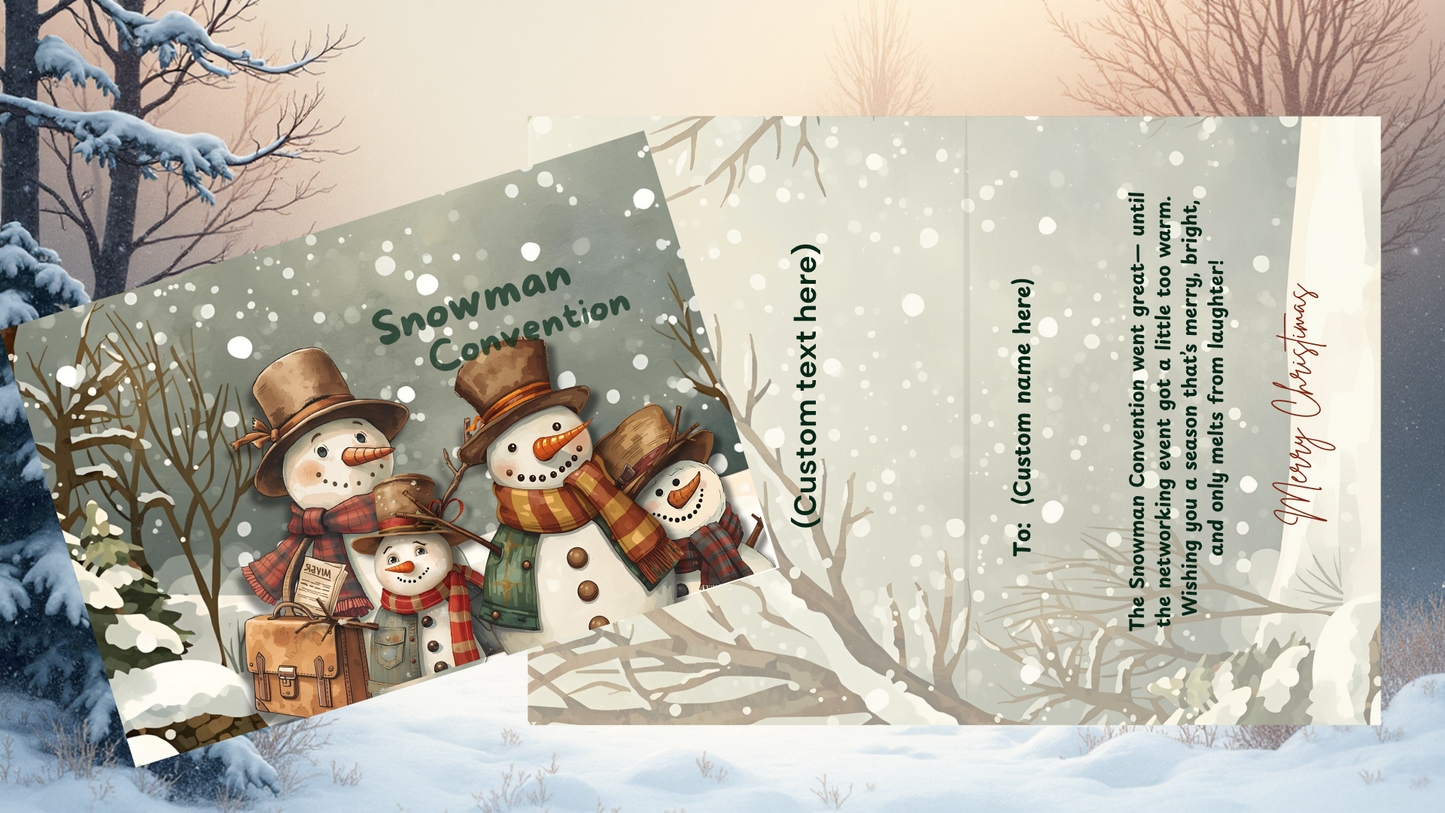 Customizable Whimsical Christmas Card Set of 12 | Rustic Holiday Cards | Digital Download