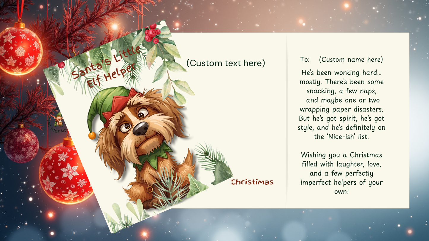 Whimsical Dog Christmas Cards | Funny Holiday Set 7 | 5x7 Vertical Templates | Printable Digital Card Designs