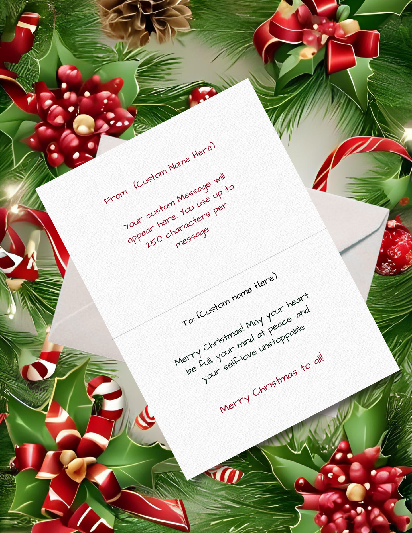 Whimsical Pack of 10 Personalized Greeting Cards – Just a Girl and Her Reindeer - Merry Christmas