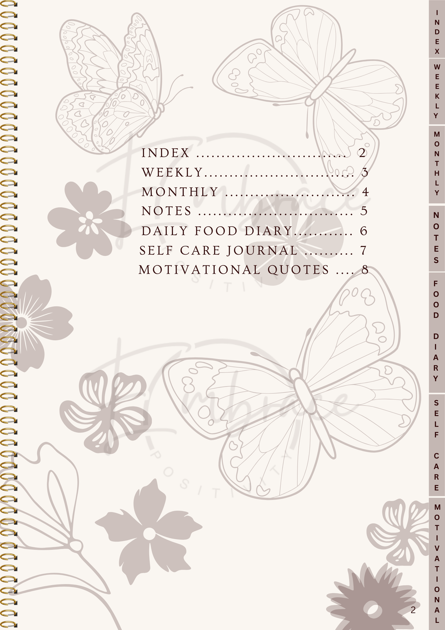Thrive and Shine Digital Planner. Downloadable, Weekly, Monthly, Daily Planning and Self Care Journal, Food Diary, Wellness & Motivation PDF.