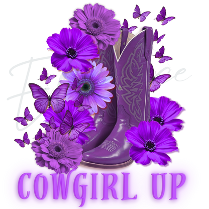 Cowboy Boot With Flowers - DTF TEMPLATE