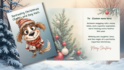 Customizable Whimsical Christmas Card Set of 12 | Rustic Holiday Cards | Digital Download