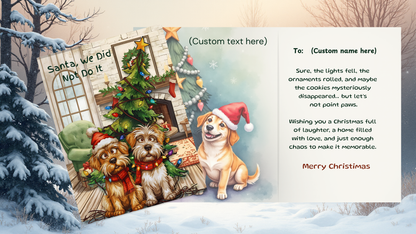 Customizable Whimsical Christmas Card Set of 12 | Rustic Holiday Cards | Digital Download