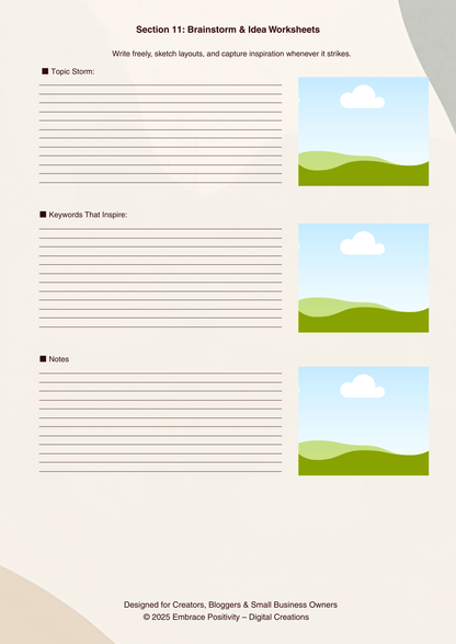 14 Page Blog and Social Media Planner PLR Canva Template, Fully Customizable & Resellable