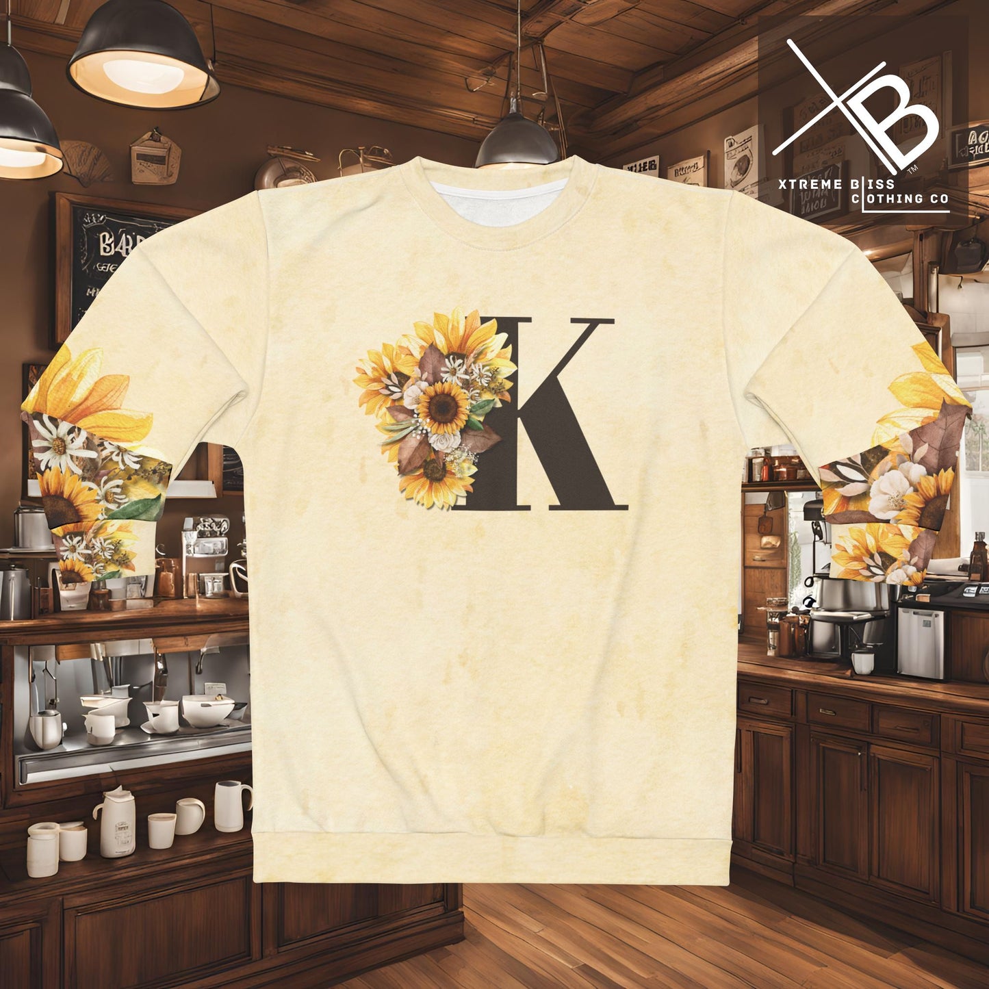 Yellow Floral With Letter - Cozy Fall Apparel, Casual Streetwear
