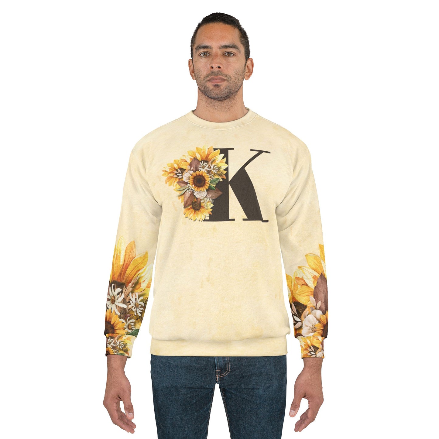 Yellow Floral With Letter - Cozy Fall Apparel, Casual Streetwear