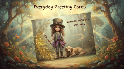 Digital Whymsical - Vagbon girl - Greeting Cards - Personnel use