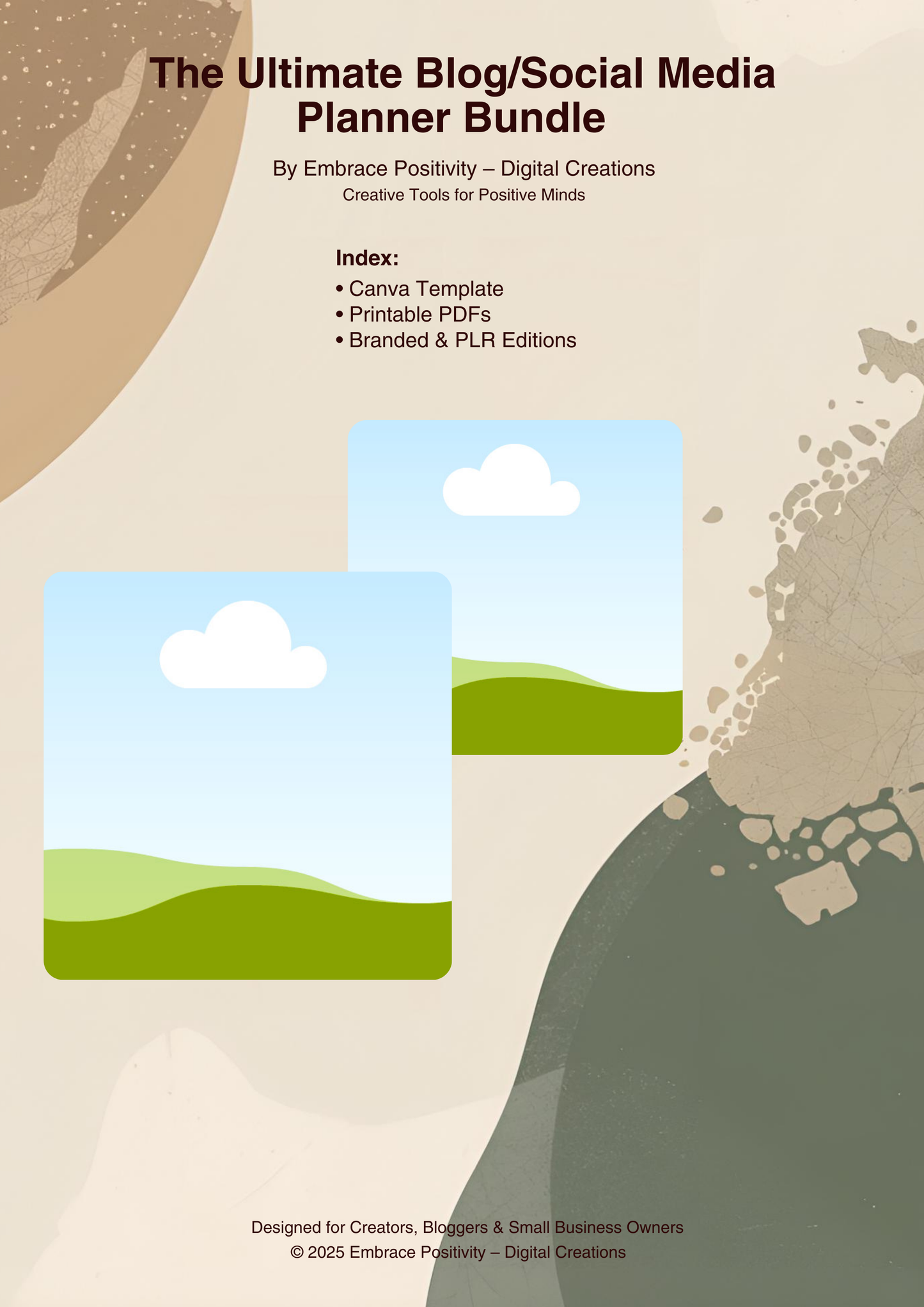 14 Page Blog and Social Media Planner PLR Canva Template, Fully Customizable & Resellable