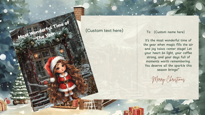Set of 8 Editable Christmas Cards | Canva Templates | Printable Digital Download
