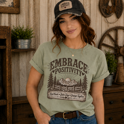Embrace Positivity Tee  Vintage Nature Graphic T-Shirt