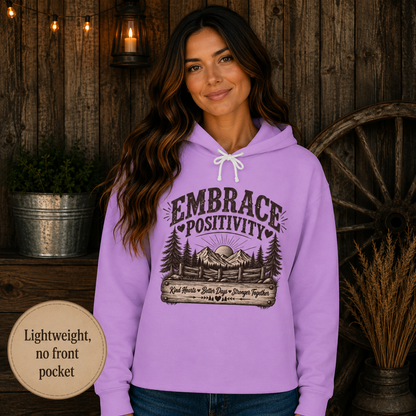 Embrace Positivity Hoodie  Vintage Nature Graphic Hooded Sweatshirt