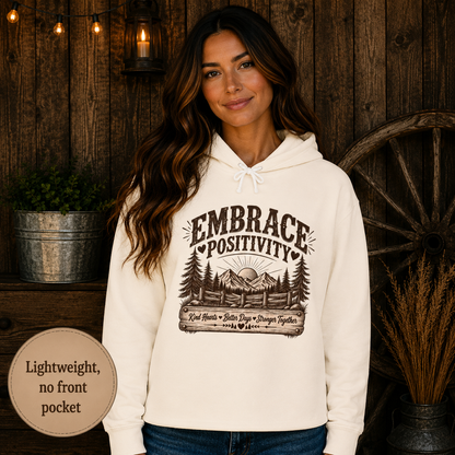 Embrace Positivity Hoodie  Vintage Nature Graphic Hooded Sweatshirt