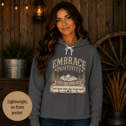 Embrace Positivity Hoodie  Vintage Nature Graphic Hooded Sweatshirt