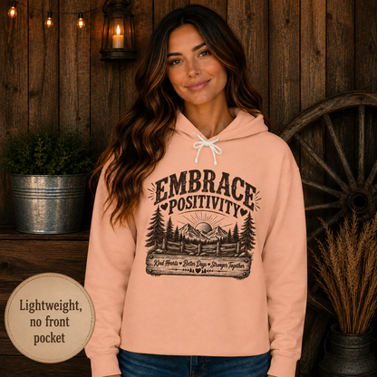 Embrace Positivity Hoodie  Vintage Nature Graphic Hooded Sweatshirt