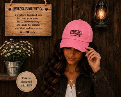 Embrace Positivity Distressed Cap
