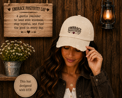 Embrace Positivity Distressed Cap