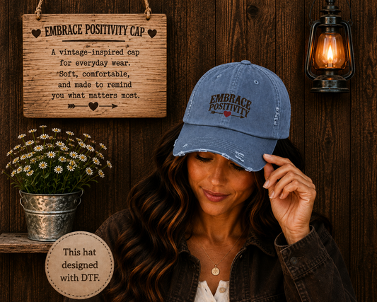 Embrace Positivity Distressed Cap