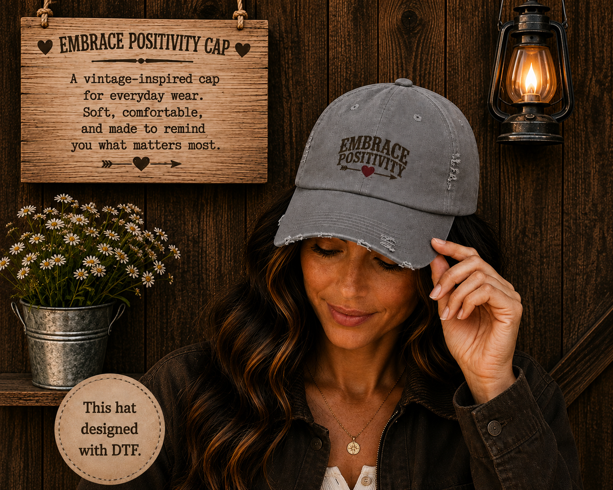Embrace Positivity Distressed Cap