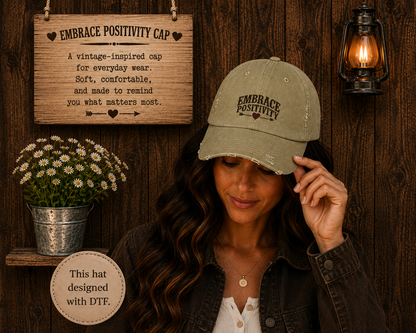 Embrace Positivity Distressed Cap