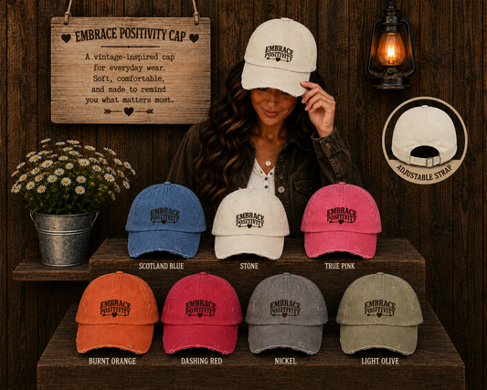 Embrace Positivity Distressed Cap