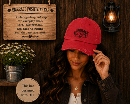 Embrace Positivity Distressed Cap