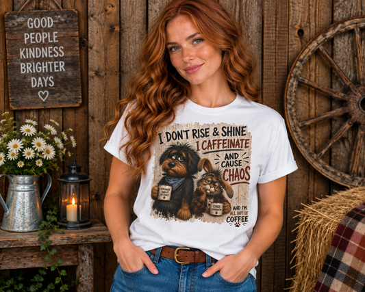 Caffeinate and Cause Chaos Tee