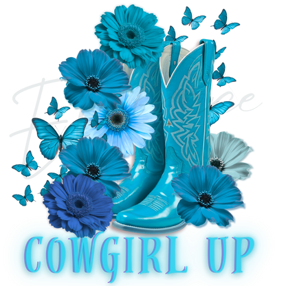 Cowboy Boot With Flowers - DTF TEMPLATE