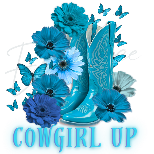 Cowboy Boot With Flowers - DTF TEMPLATE
