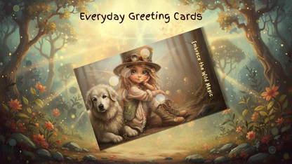 Digital Whymsical - Vagbon girl - Greeting Cards - Personnel use