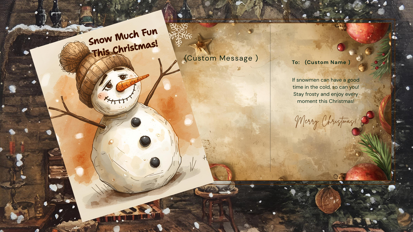 Get Ready for a Rustic Snowman Christmas! Digital Christmas Cards