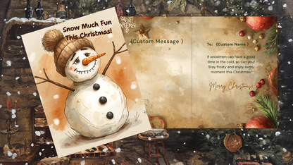 Get Ready for a Rustic Snowman Christmas! Digital Christmas Cards
