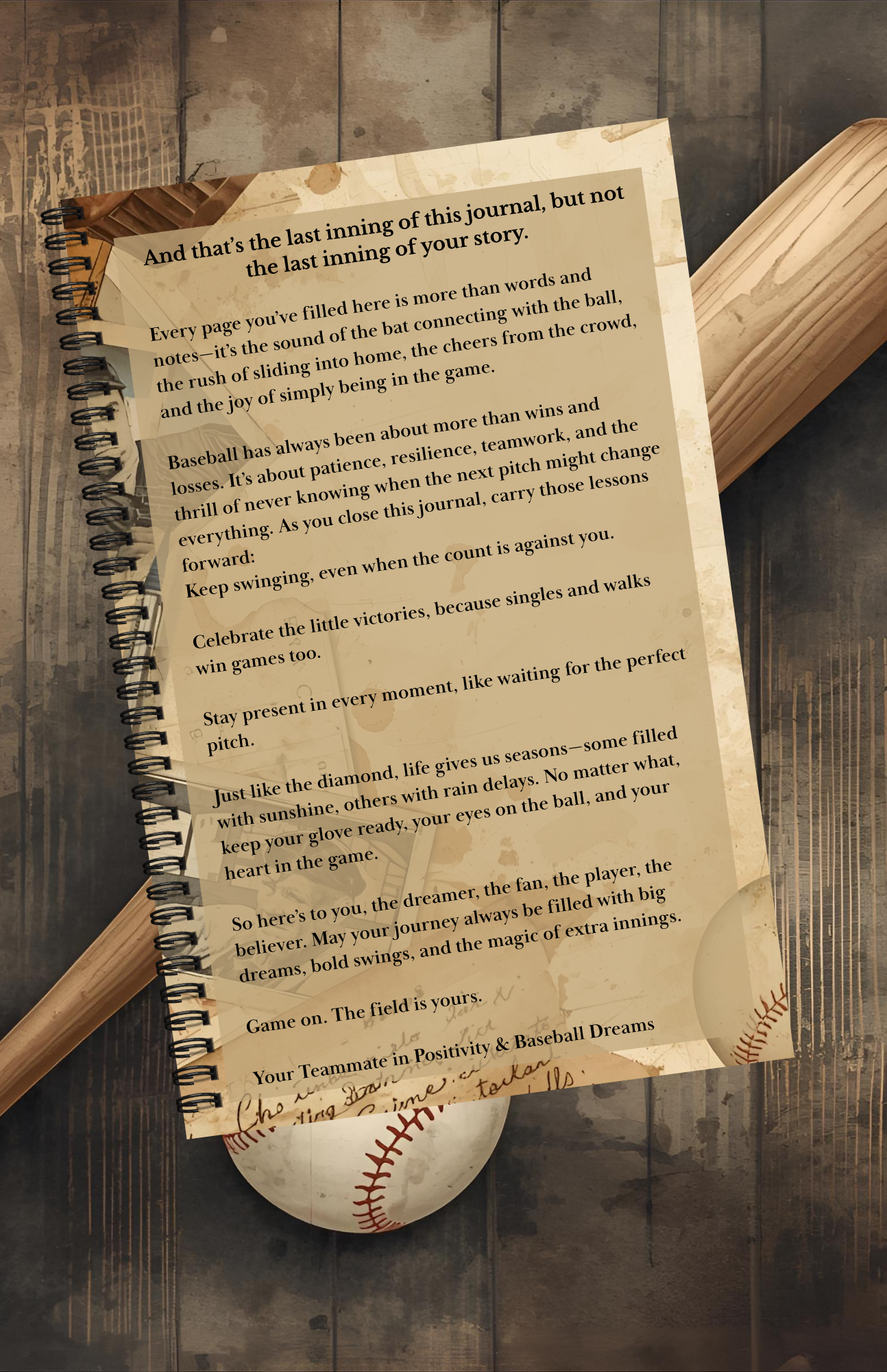 Take Me Out To The Ball Game - A Baseball Enthusiasts Journal - Digital Journal Template - (8.5 In X 11 In)