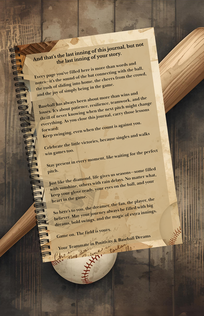 Take Me Out To The Ball Game - A Baseball Enthusiasts Journal - Digital Journal Template - (8.5 In X 11 In)