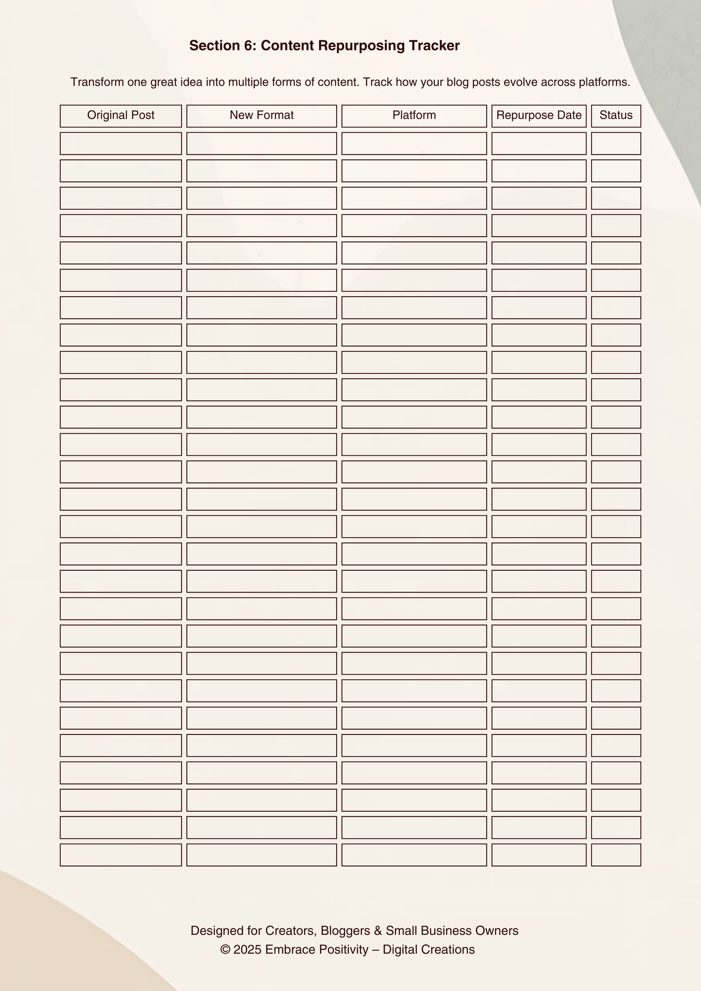 14 Page Blog and Social Media Planner PLR Canva Template, Fully Customizable & Resellable