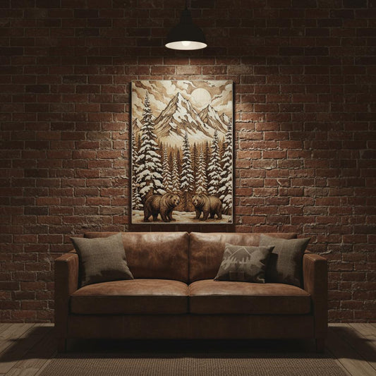 Eco-friendly wood print featuring stunning artwork on FSC-certified birch wood with visible natural grain, matte finish, and seamless edge-to-edge design — blending rustic charm with modern, sustainable décor.