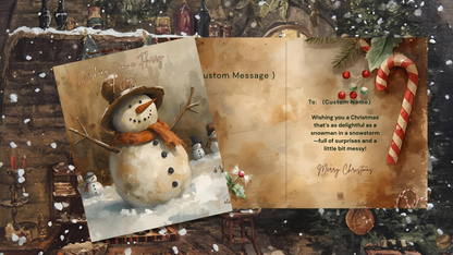 Get Ready for a Rustic Snowman Christmas! Digital Christmas Cards