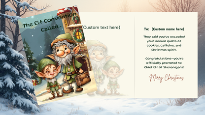 Customizable Whimsical Christmas Card Set of 12 | Rustic Holiday Cards | Digital Download