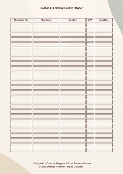 14 Page Blog and Social Media Planner PLR Canva Template, Fully Customizable & Resellable