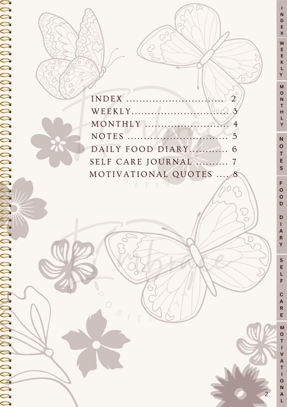 Thrive and Shine Digital Planner. Downloadable, Weekly, Monthly, Daily Planning and Self Care Journal, Food Diary, Wellness & Motivation PDF.