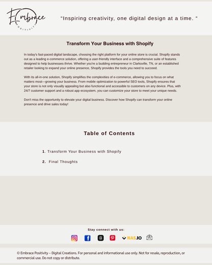 Unlock Your Digital Business Potential: Why Shopify is the Best Choice