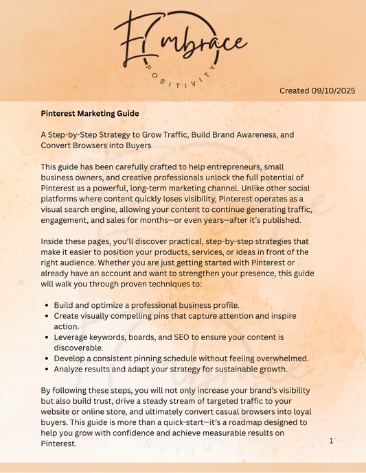 Pinterest Marketing Guide - Step-by-Step Strategy to Grow Traffic, Build Brand Awareness, and Convert Browsers into Buyers