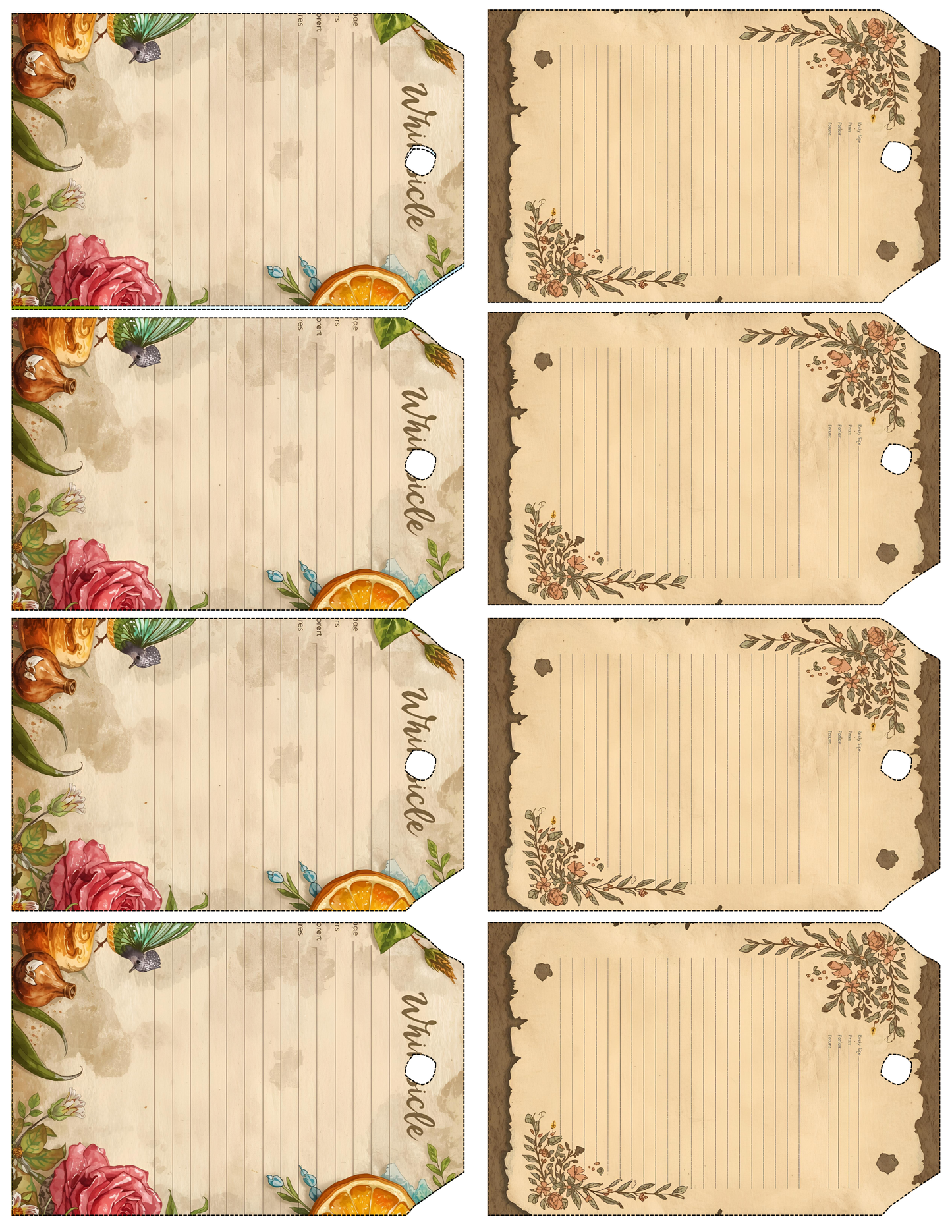 Printable Blank Cookbook – Kickin’ Boots & Cookin’ Roots | Cowgirl Recipe Journal with 8 Tags | Digital Download