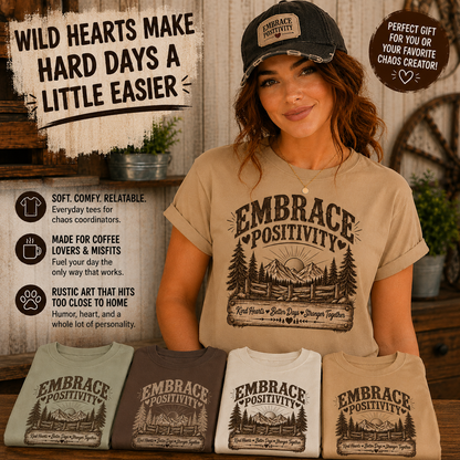 Embrace Positivity Tee  Vintage Nature Graphic T-Shirt