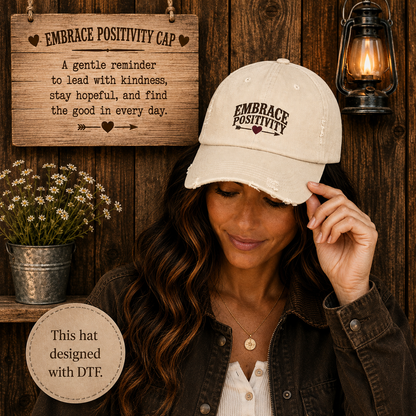 Embrace Positivity Distressed Baseball Cap