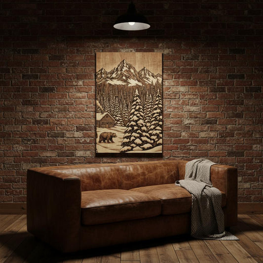 Eco-friendly wood print featuring stunning artwork on FSC-certified birch wood with visible natural grain, matte finish, and seamless edge-to-edge design — blending rustic charm with modern, sustainable décor.