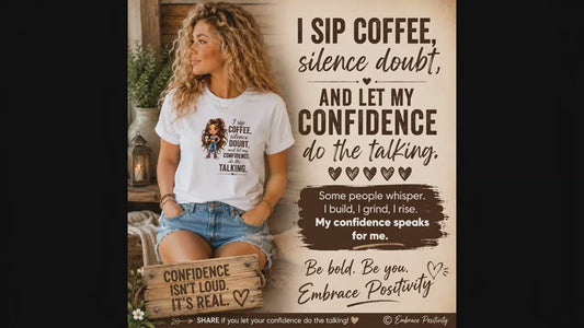 Coffee Lover T-Shirt | I Sip Coffee & Silence Doubt